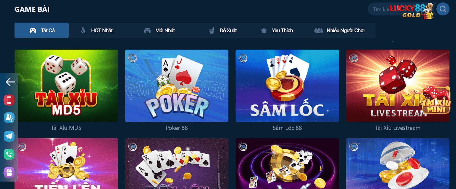 Lucky88 có số lượng trò chơi casino đổi thưởng đa dạng